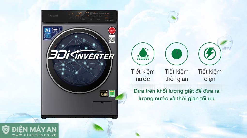 Máy giặt sấy Panasonic Inverter giặt 9 kg sấy 6 kg NA-S96FC1LVT